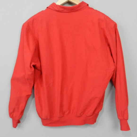 Vintage 80s LA Seat Covers Padded Shoulder Cropped Top Est Sz M Snap V Neck Red - Picture 9 of 10